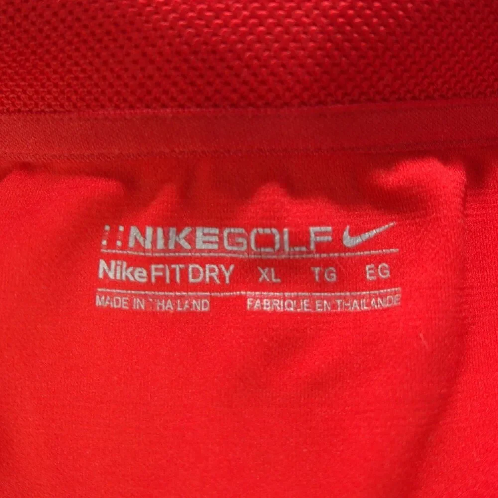 Nike Golf Men's Polo Shirt Sz XL Red Striped Sport Activewear Preppy‎ Tiger